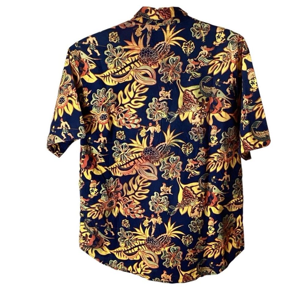 Duke Kahanamoku Hawaiian Aloha Shirt Retro Tiki Hula Tropical Print L/XL - Picture 5 of 7